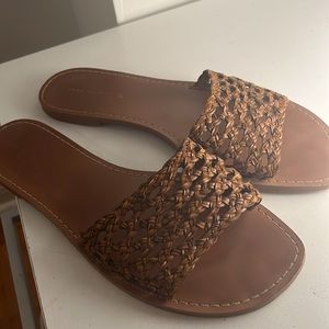 Zara tan flat sandals